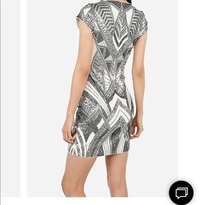 Sequin embellished cap sleeved mini dress